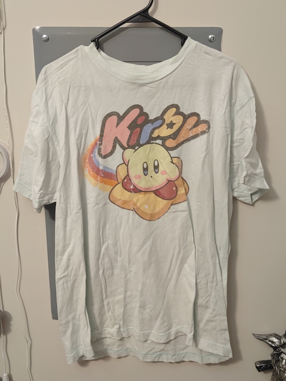 Nintendo Kirby Graphic Tee in Pale Mint with Rainbow Accents